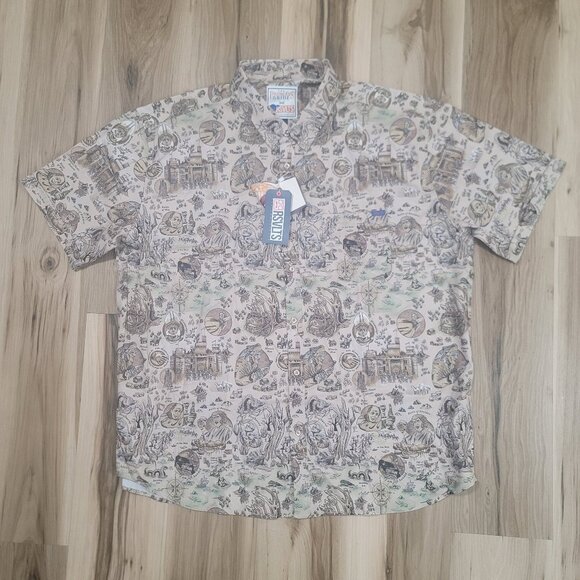 RSVLTS Shirt Mens 3XL Princess Bride Kingdom of Florin Brown Button Up - Picture 1 of 9